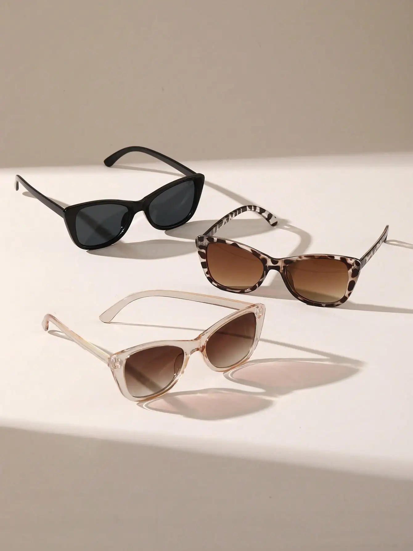 3 PCS Unisex Plastic Cat-eye Shape Fashion Sunglasses For Street Photography And Vacation Trips image 3