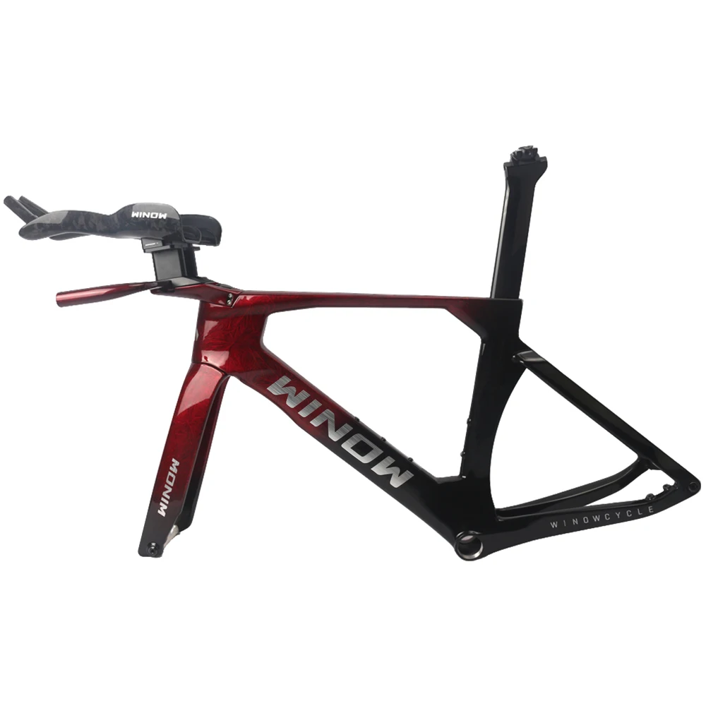 جديد كامل الكربون TT إطار دراجة هوائية القرص الكربون الإطار سباق الدراجات الترياتلون الوقت محاكمة ألياف الكربون دراجة الإطار TT بار #4