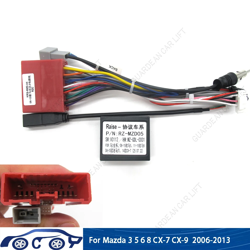 Car Radio Wiring Cable For 2006-2013 Mazda 3 16Pin Harness Adapter With CANBUS Android Stereo Plug