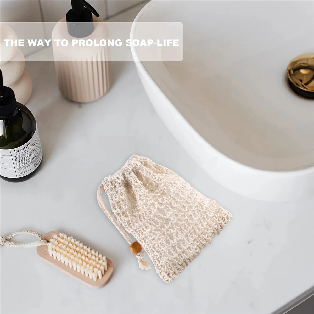 BVBV 40 Pack Soap Exfoliating Bags,Soap Saver Made Sisal Mesh Soap Bag Bar Soap Bag with Drawstring for Bath & Shower Use