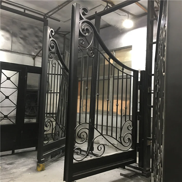 Customization 2025 Courtyard Wrought Iron Gate New Model Front Fence and Gates Unique Wrought Iron Gate Designs