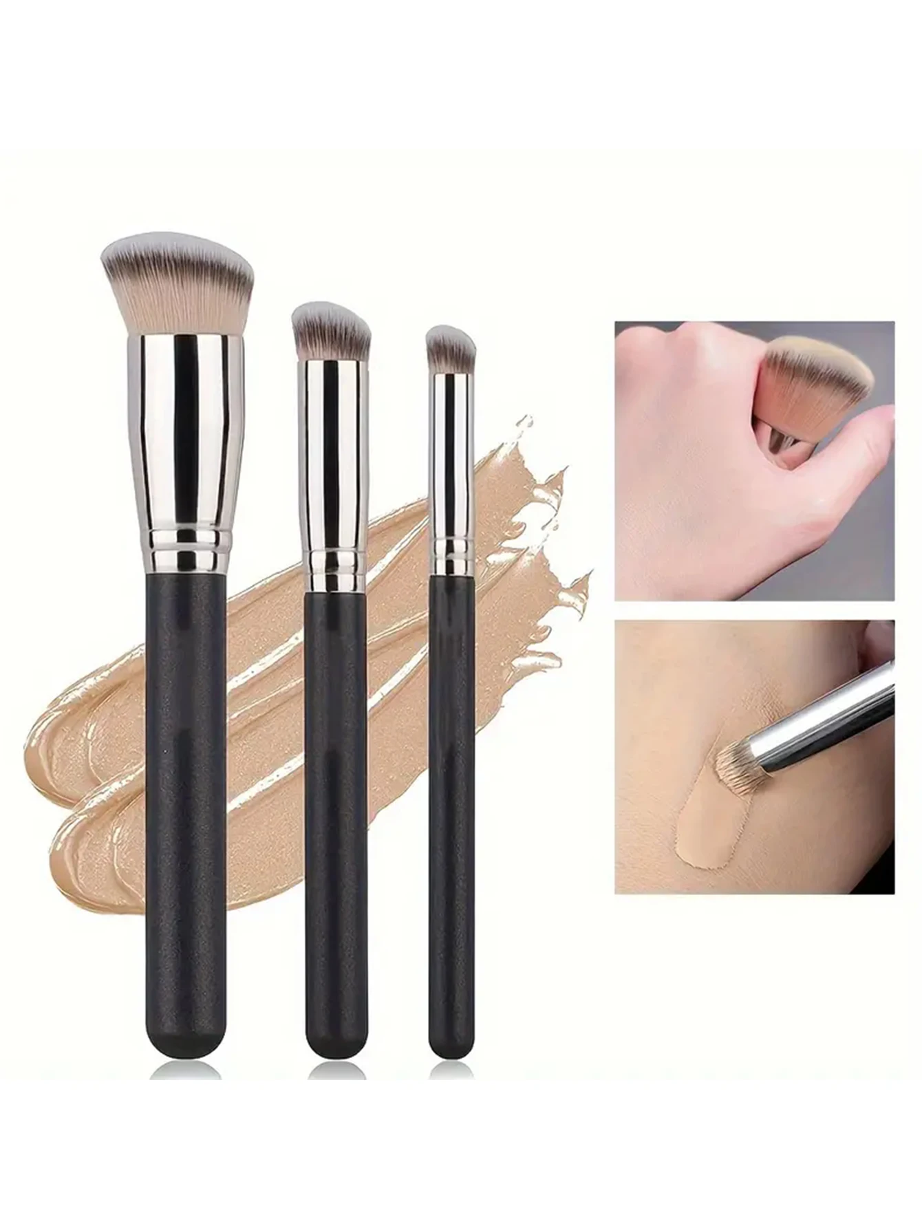 Foundation-Concealer-Pinsel, Premium-Kontur-Rouge-Pinsel, makelloser, dichter Gesichts-Make-up-Pinsel unter den Augen zum Mischen – Detail 1