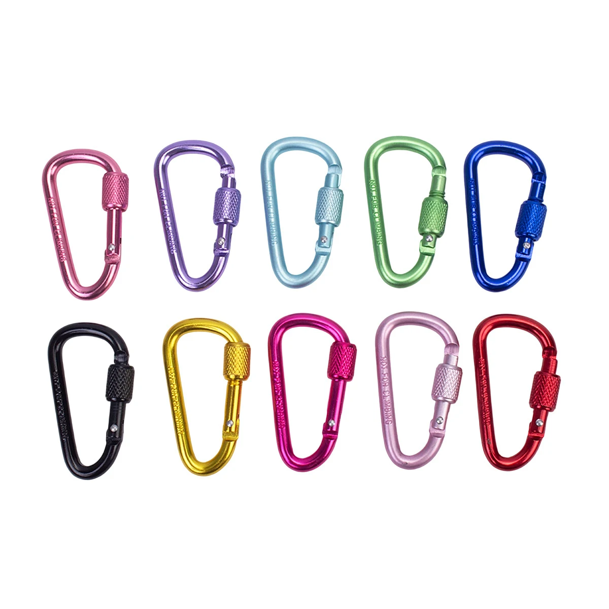 10pcs Aluminum Alloy Carabiner Safety Buckle Keychain With Lock D Ring Carabiners Fishing Accessories Outdoor Equipment Hook