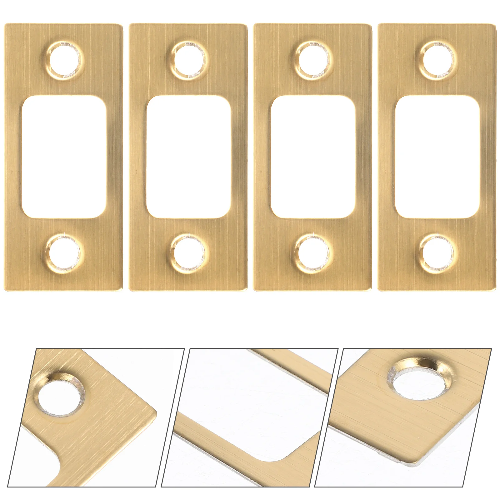 

4pcs Door Lock Accessories Stainless Steel Strike Plates For Interior Exterior Doors Deadbolt Reinforcement Plate