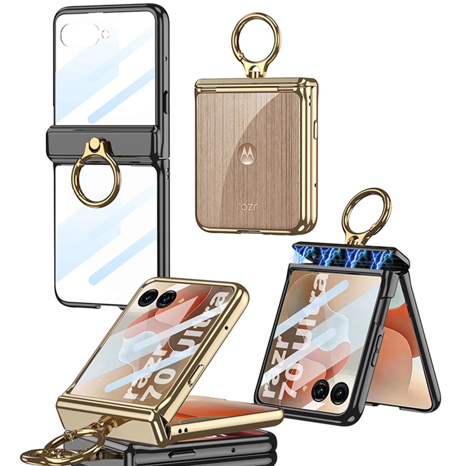 

Phone case for Motorola razr 70/70 Ultra, comes with a tempered glass screen protector, includes a ring holder, drop-proof