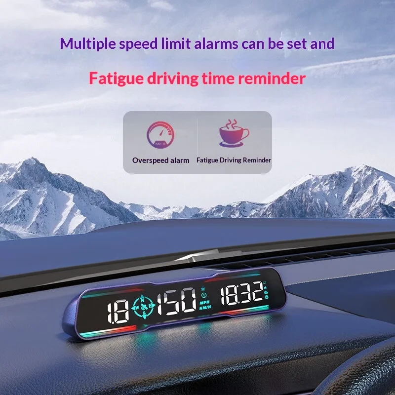 Universal Smart HUD Head up Display HD Vehicle Speedometer with Overspeed Alarm Time Calendar Car Projector for Cars