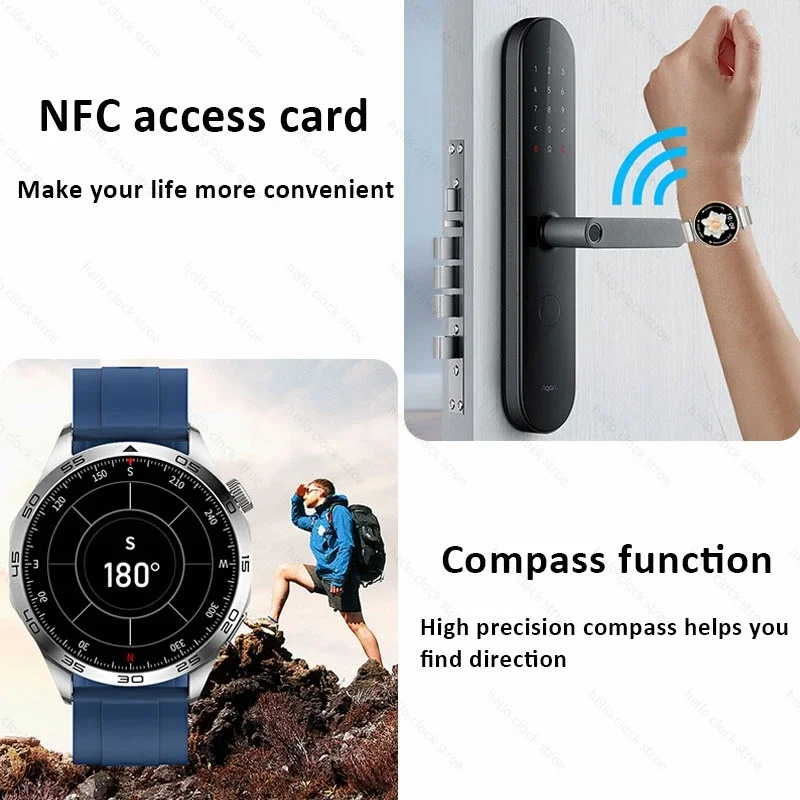 2024 baru untuk Huawei GT 4 jam tangan pintar Pria Wanita AMOLED NFC jam kompas panggilan Bluetooth tahan air gelang jam tangan pintar olahraga