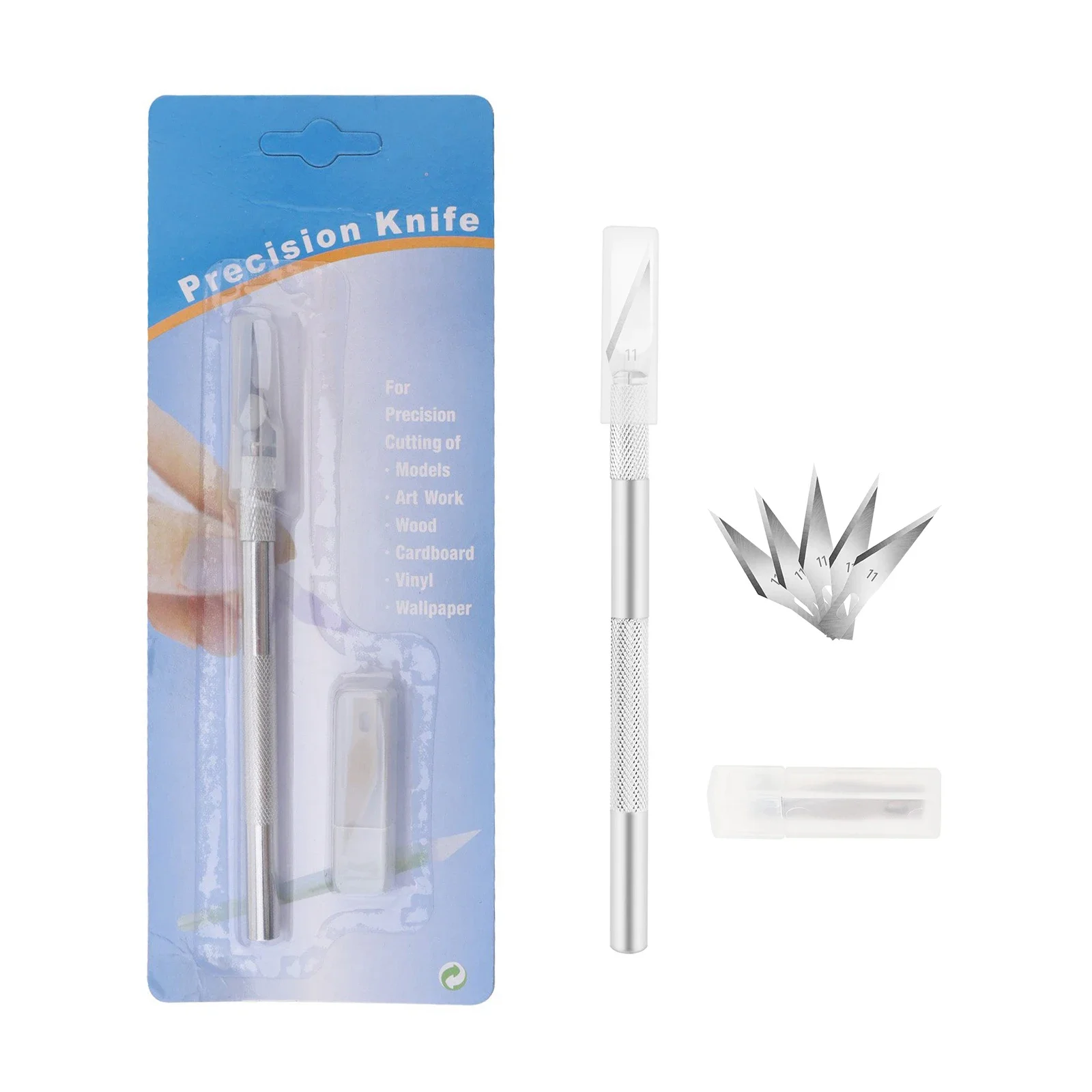 

Набор инструментов для резьбы по дереву из марганцевой стали серебристого цвета для рукоделия и скрапбукинга с 5 запасными лезвиями, набор стилусов-резцов Exacto