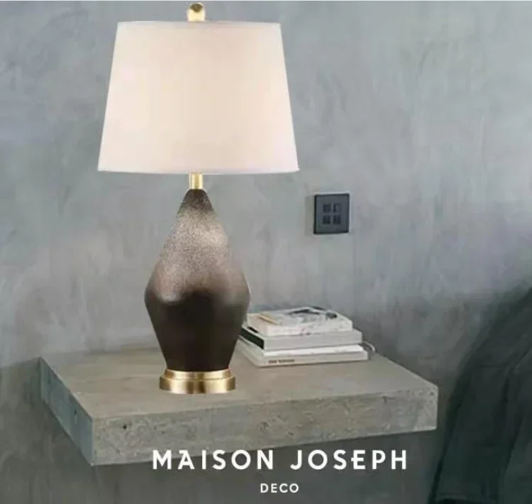 Modern Black Classic Stone Ceramics Table Light Marble Desk Lamp Table Lamp for Living Room Bedroom