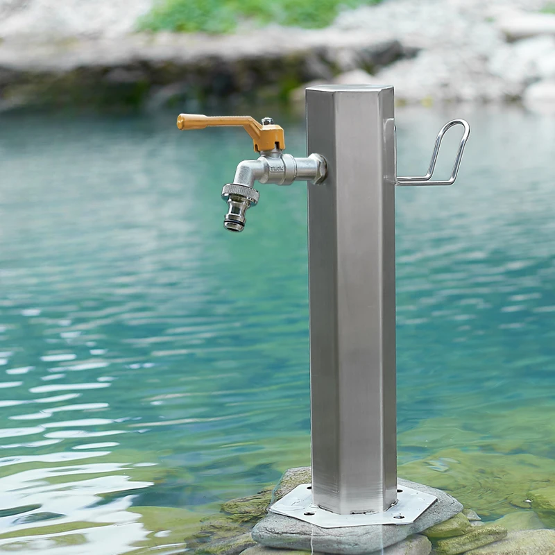 

304 stainless steel column faucet, scenic area garden sun protection, anti freezing crack watering water gun, landing water