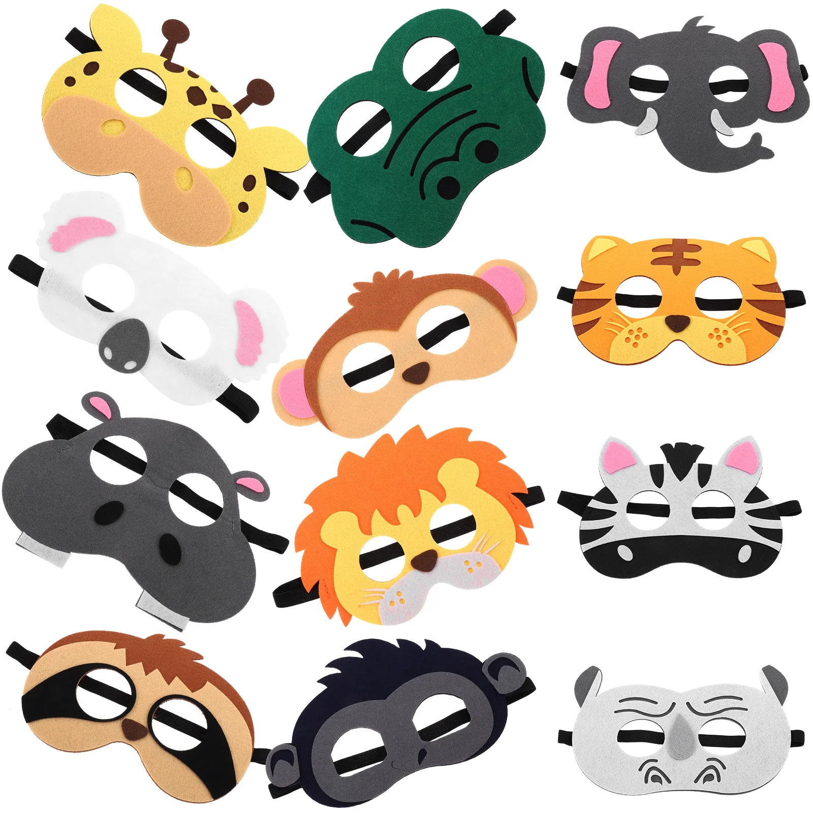 12pcs Halloween Party Cartoon Animal Felt Cosplay Mask Masquerade Animal Mask Cosplay Supply Animal Masks For Cosplay