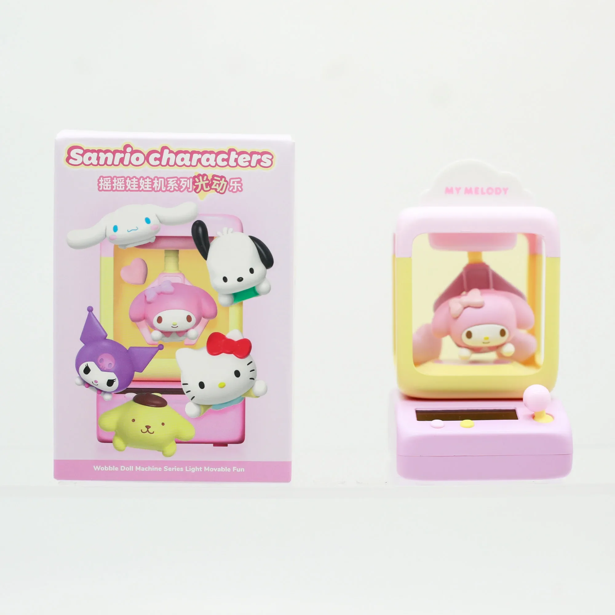 Kawaii Sanrio Mini Solarbetriebene Greifmaschine Melody Kuromi Hello Kitty Mystery Blind Box Geschenke Spielzeugmodell Anime-Figur Sammlerstück