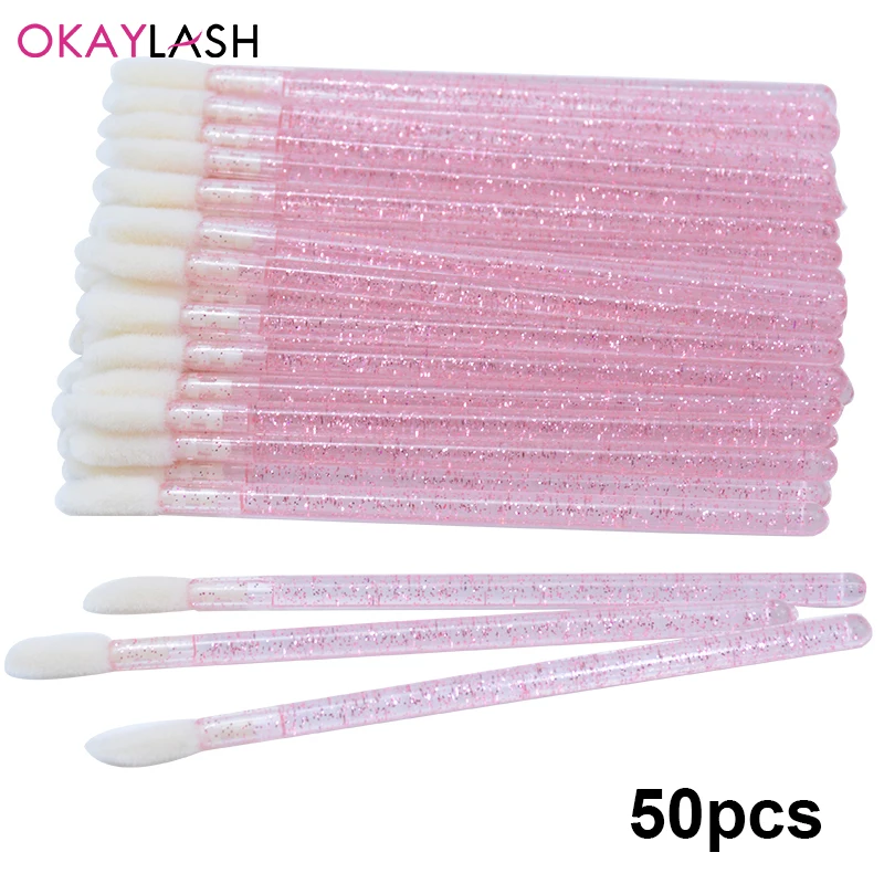 Okaylash Einweg-Glitzer-Lipgloss-Bürste, Wimpernverlängerung, Reinigungsbürsten, Kristall-Lippenstift-Applikatoren, Reiniger, Make-up-Tools