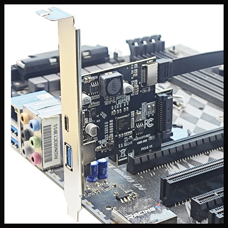 Top-PCI-E 1X To USB3.2 GEN1 USB-A+Type-C+TYPE-E Front Adapter Card Pcie To Type-C Type-E USB3.2 5Gbps Expansion Card