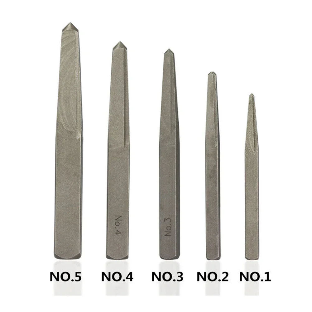 5pcs Drill Bits Square Damaged Screw Extractor Miling Cutter For Removing Broken Seized Screws Straight Fluted Tool Accessories