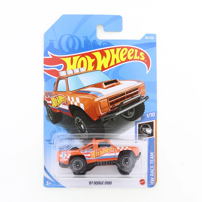 2021-168 Original Hot Wheels Mini Alloy Coupe 87 DODGE D100 1/64 Metal Diecast Model Car Kids Toys Gift