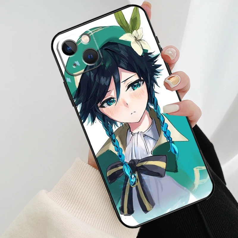 جراب هاتف Genshin Impact Venti لهاتف iPhone 16 Pro Max 15 14 13 11 12 Pro Max mini XR 15 16 Plus 16e غطاء Coque