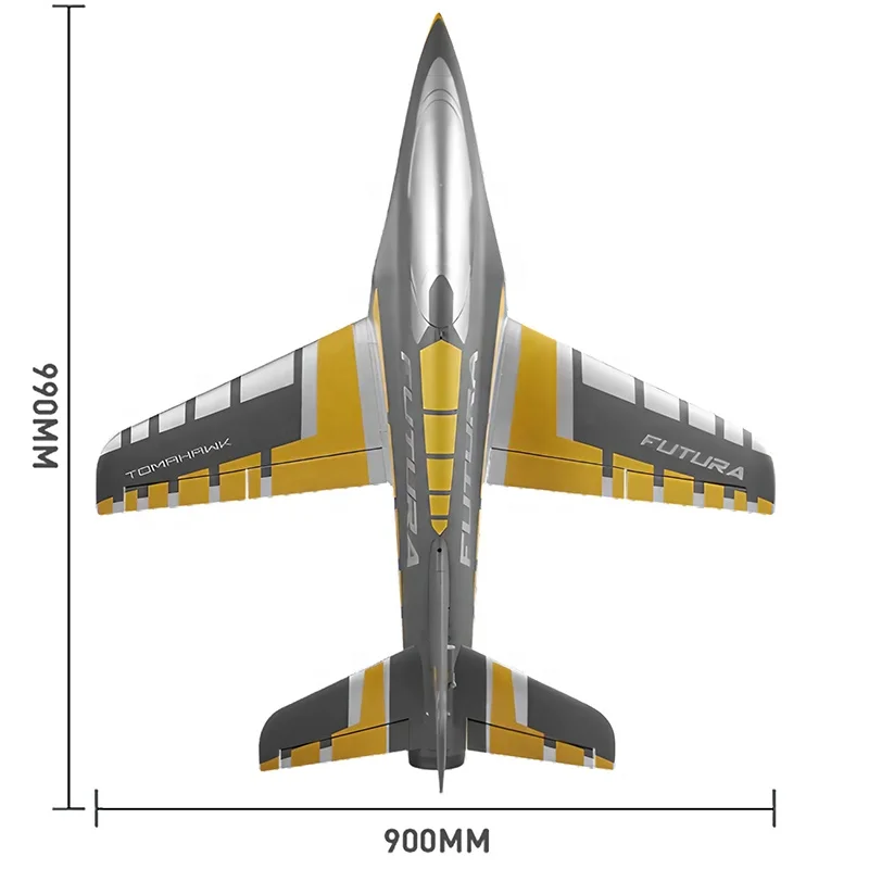 FMS 64mm EDF Futura PNP 40A ESC 6CH Acrobazia CNC Carrello di atterraggio in metallo 900mm Apertura alare Elettrico ad alta velocità RC Aereo a reazione Giocattolo