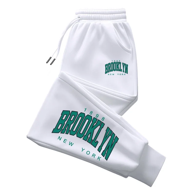 

Спортивные штаны с принтом Brooklyn для мужчин и женщин, повседневные спортивные спортивные штаны для бега, всесезонные домашние удобные мягкие брюки унисекс