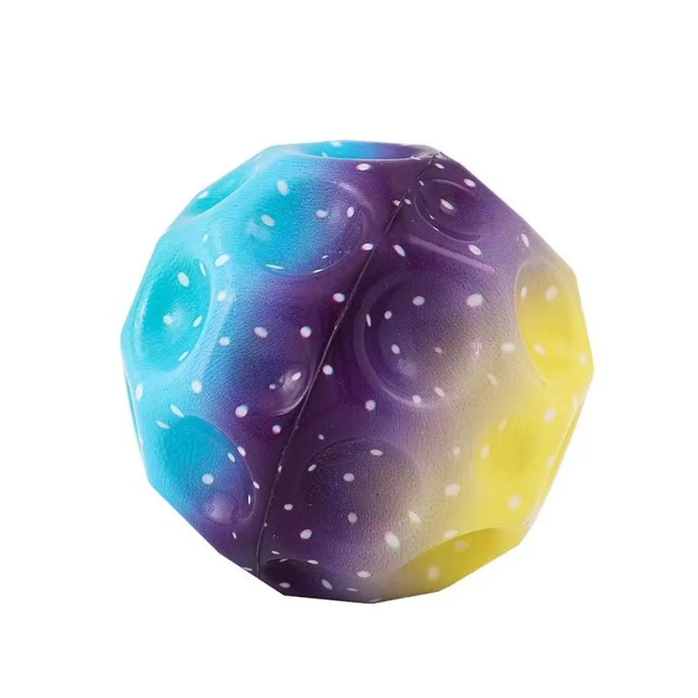 Fidget 7cm Bouncy Ball PU Foam Anti-fall Hole Ball Outdoor Activity Moon Shape Soft Bouncy Ball Women