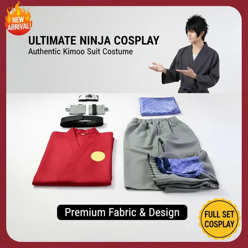 

❥SHENTON Anime Ninja Cosplay Kimono Suit Costume Full Set for Men Halloween UnisexL&✿