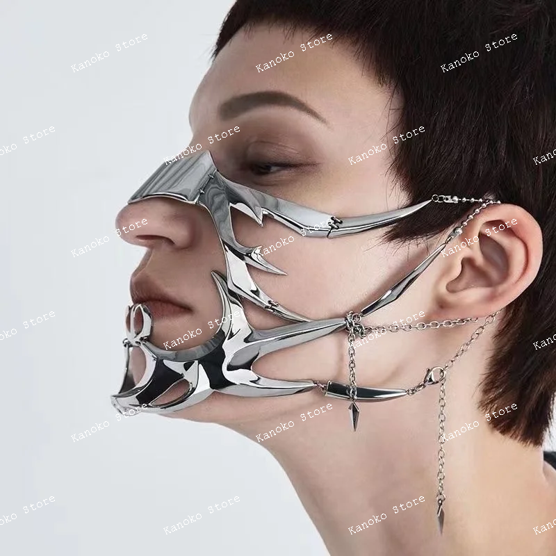 Metal Niche Design, Irregular Fluid Mechanical Wind Earringsadjustable Face Accessories for Men and Women