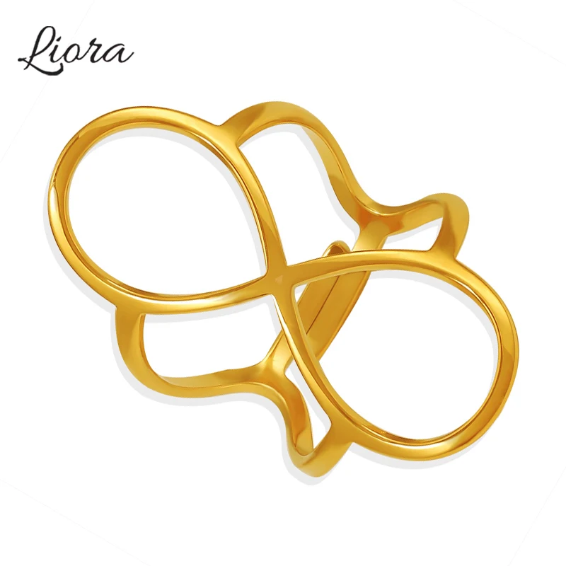 

Liora Creative Hollow Number 8 Statement Rings Large 316L Stainless Steel Rings For Women Fashion Waterproof Jewelry Gifts