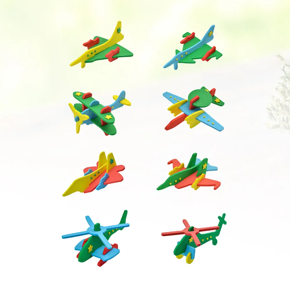 8 stücke Flugzeug 3D Kinder Eva Puzzle Montage Diy Spiel Für Kinder Umweltfreundliche Pädagogisches Flugzeug Puzzle