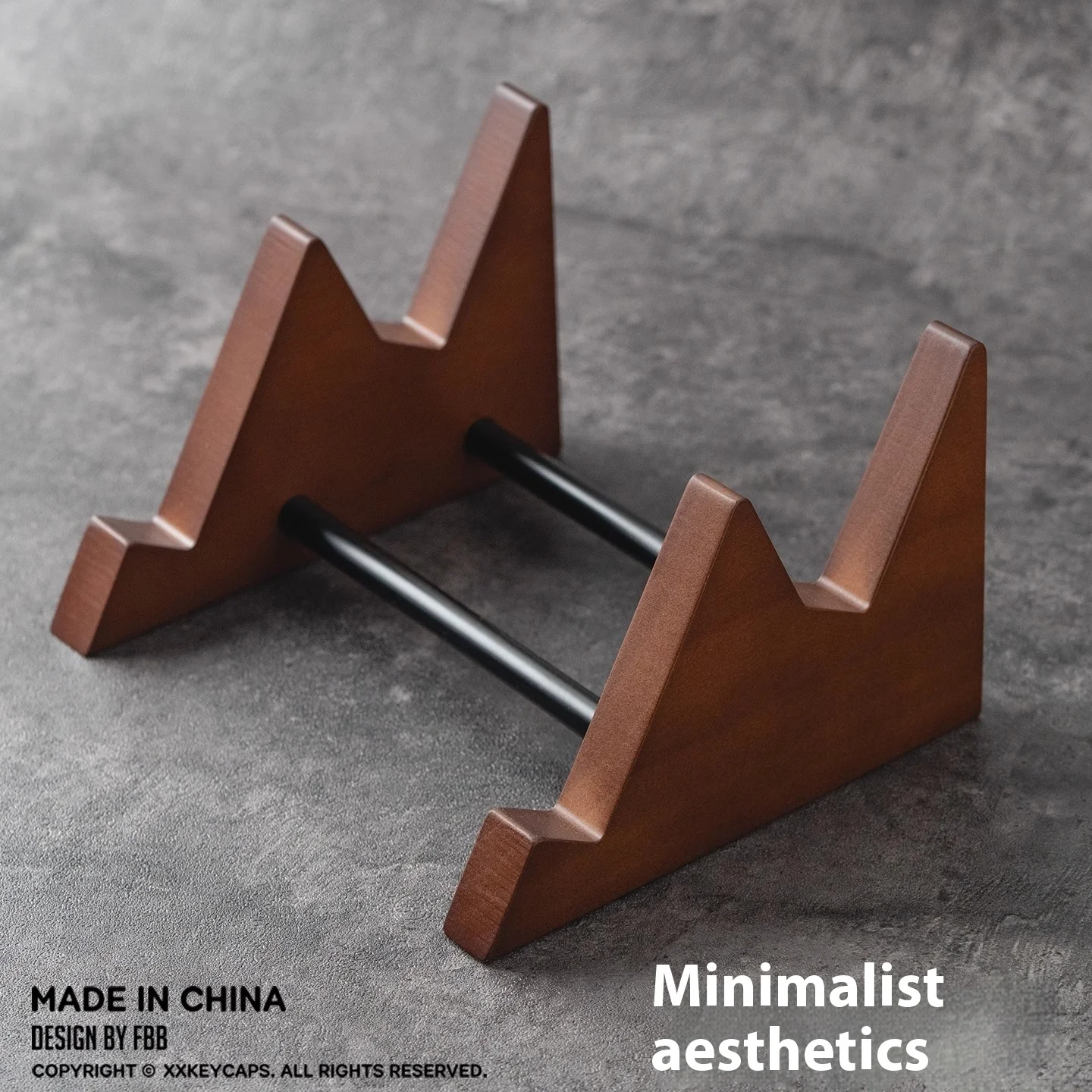MiFuny Dual Tier Mechanical Keyboard Stand Solid Walnut Collection Display Stand  Keyboard Holder Layer Rack Tray Accessory Gift