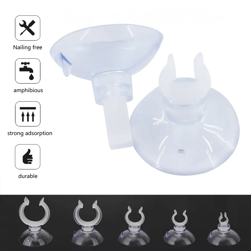 Aquarium Fish Tank Suction Cup Sucker Holders PVC Clear For 5/20mm Air Line Tube Hose Pump Wire Strong Suction Extensive Use