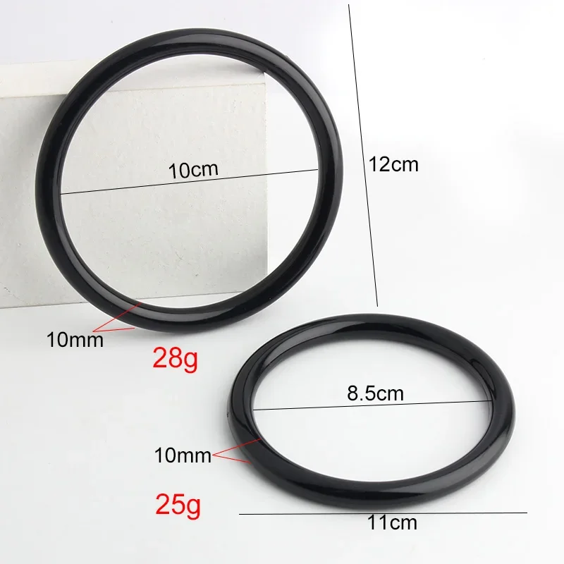 2/4/10pcs Acrylic Knitted Bag Transparent Purse Brackets D Handles for Making Beach Bags DIY Handmade Macaron Bag Black Handle