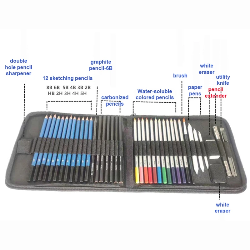 Kalour Buntstifte Kunst profi 41/53/83/120 stücke Zeichenstift-Set für Kinder zurück zum Schul bedarf Zubehör Künstler