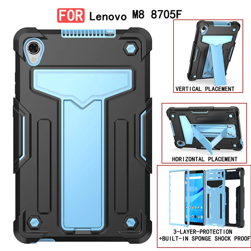 Built in spongeshock proof Stand Case for Lenovo M8 FHD 8.0-in Shell TB-8705F Capa kids Shockproof Armor Case Tablet Cover funda