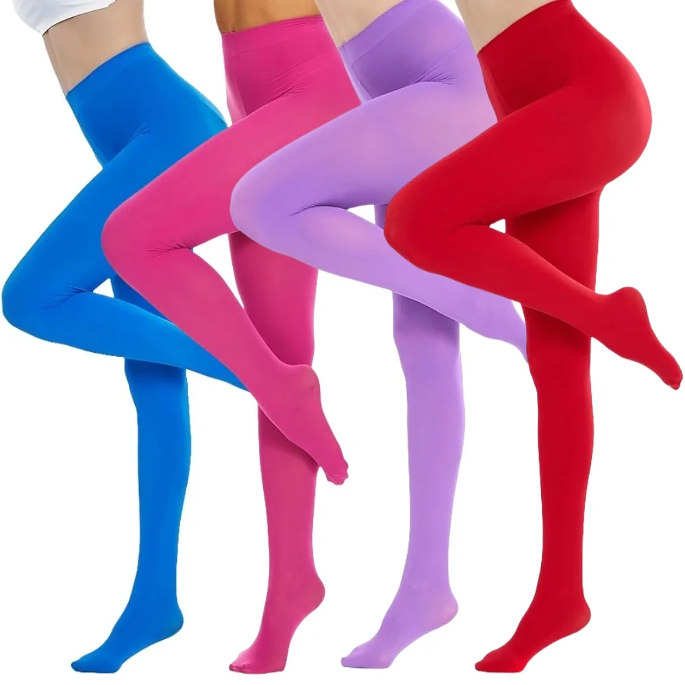 جديد إمرأة مثير جوارب طويلة لون الحلوى الجوارب الدافئة متعدد الألوان 80D المخملية جوارب ربيع الخريف سوبر مرونة عالية الخصر تخزين