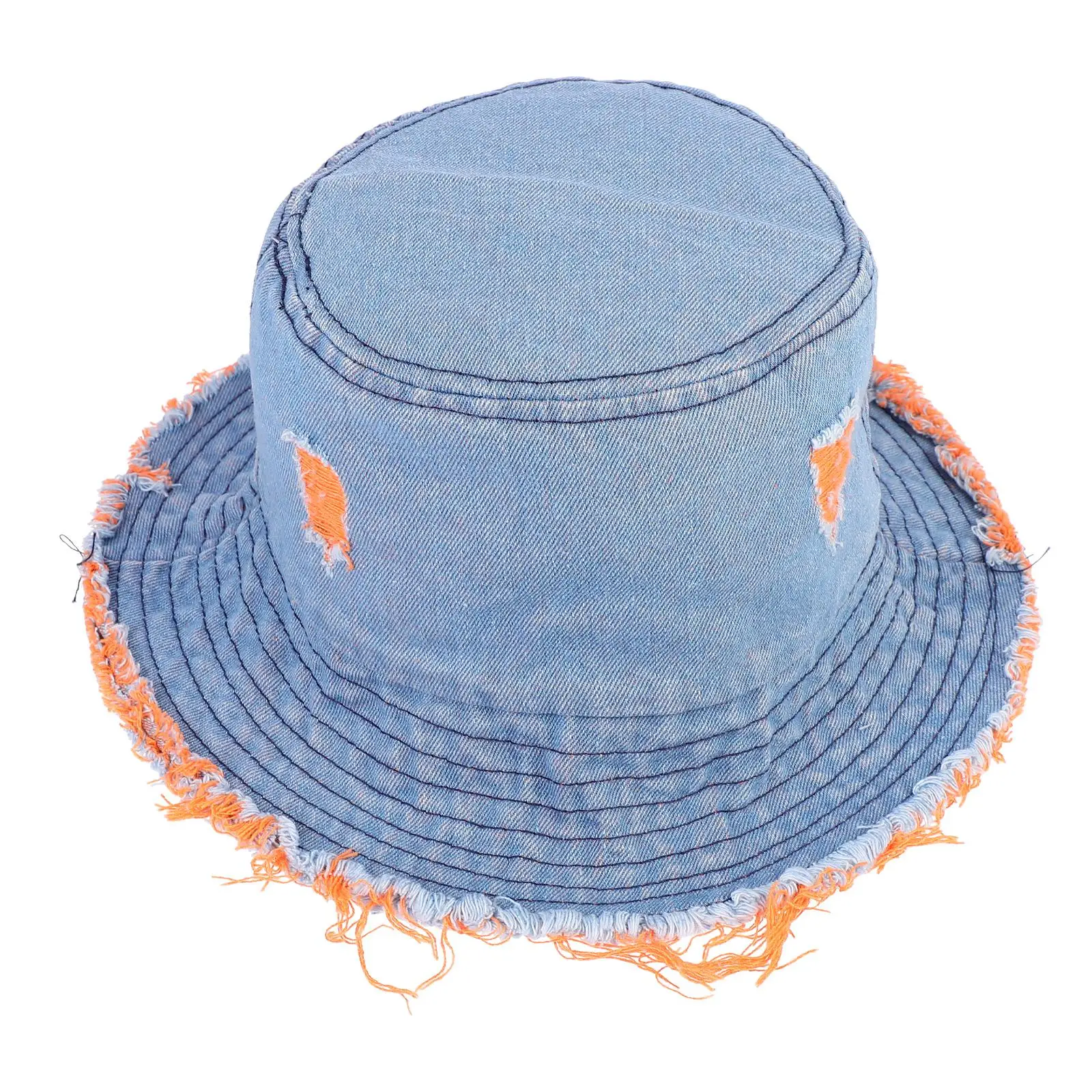 Sunscreen Fisherman Hat Denim Bucket Cap Lightweight Breathable Outdoor M 56 58cm Sun Protection Fashion Trendy Daily Wear