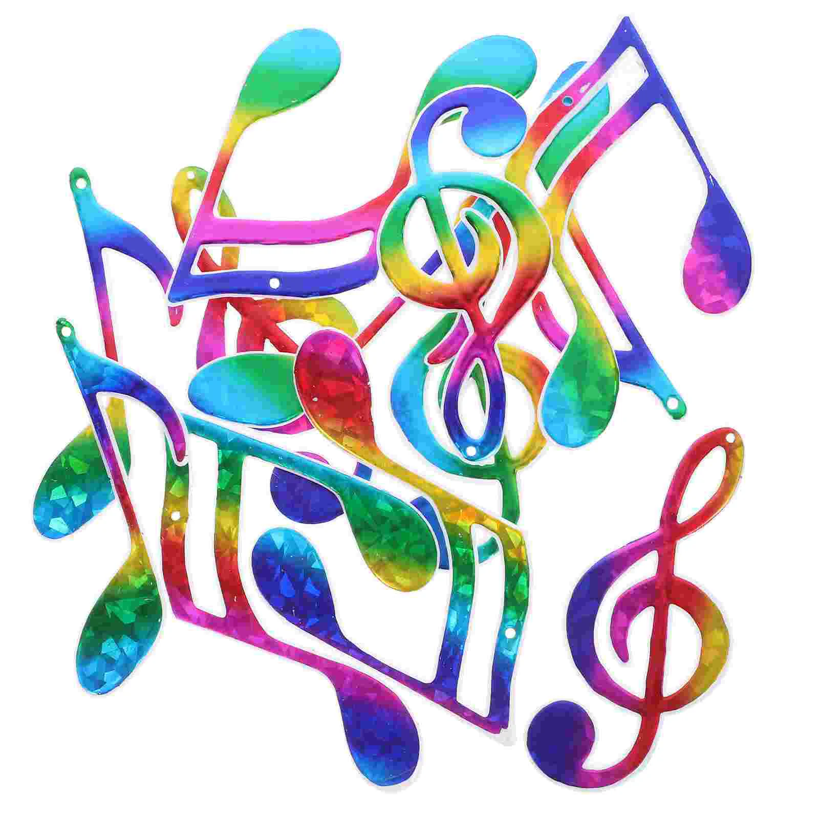 12 Pcs Hot Plated Colorful Musical Notes Christmas Tree Holiday Venue Pendant DIY Xmas Charms Plastic Party Ornament