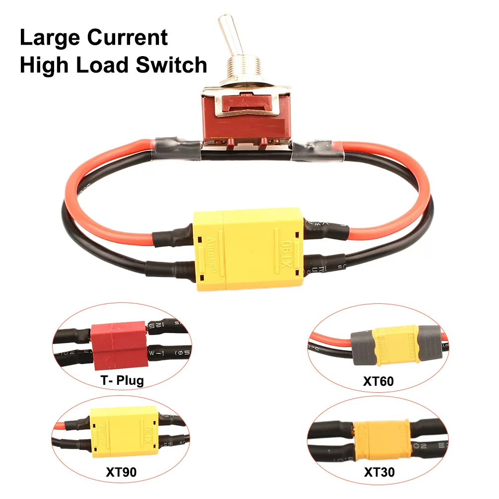 Large Current High Load Toggle Power ON‑OFF Switch AMASS XT60 XT90 T‑Plug Connector for RC Airplane ESC Motor Power Connecting