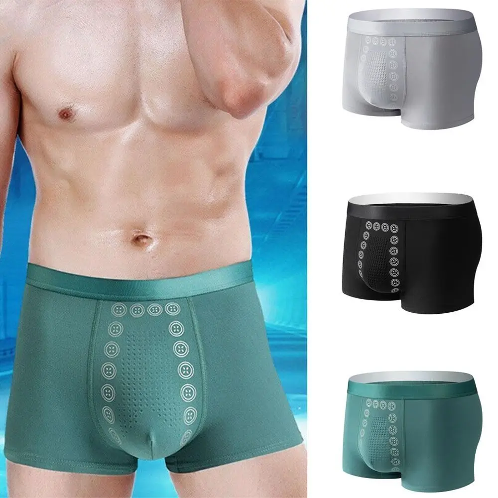 Ropa interior de terapia de campo de energía de fibra de poliéster para hombres, transpirable, de larga duración, terapia magnética, elástica