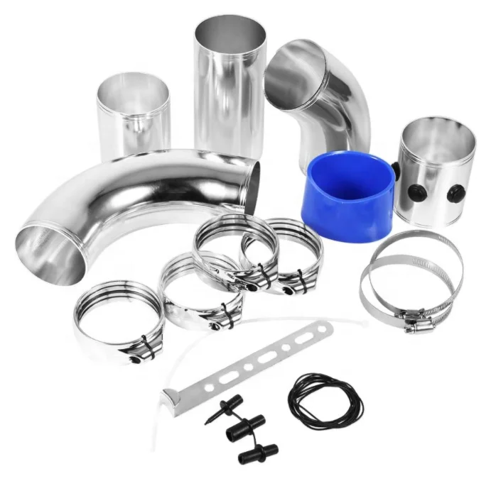 

Intake Pipe, Aluminum Alloy Intake Pipe Kit Cold Air Filter Injection System Universal Car Cold Air Intake Induction Filter