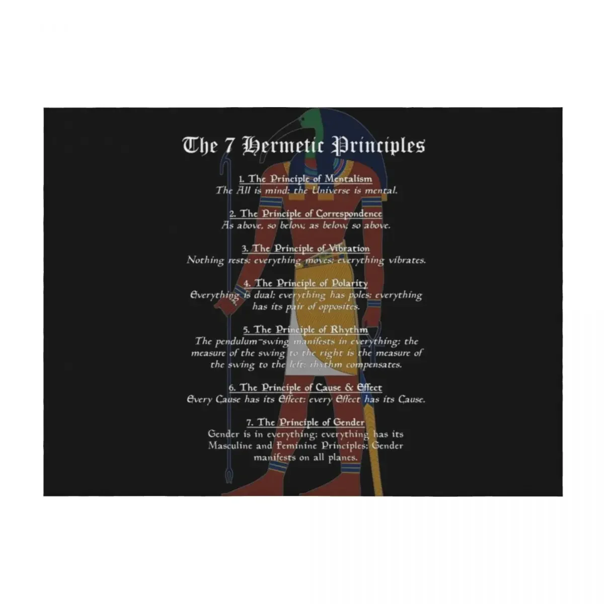 

The 7 Hermetic Principles - Greek and Egyptian Philosophy (Thoth) Throw Blanket Tourist Retros Blankets For Sofas Thins Blankets