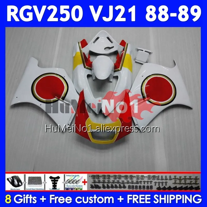 Body Kit For SUZUKI SAPC VJ21 RGV250 RGVT250 VJ 21 88-89 108No.3 Lucky Strike RGV-250 RGV 250 RGVT-250 88 89 1988 1989 Fairing