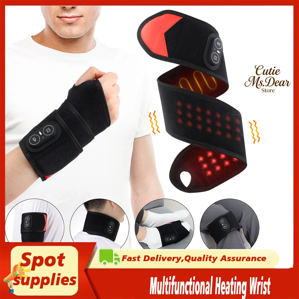 

Multifunctional Heating Wrist Guard 3 Levels Hot Compress Massage USB Hand Massager Support WristBand Pad Brace Tool