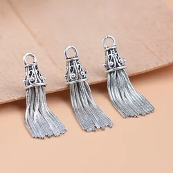 S925 sterling silver Thai silver diy jewelry accessories Korean snake bone chain tassel pendant handmade beaded material accesso