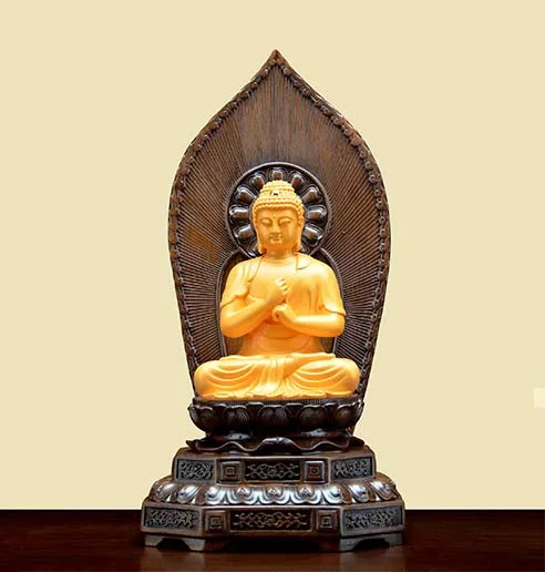 

GOOD BUDDHA # Greco-Buddhist HOME OFFICE efficacious Protection # Southeast Asia GOLDEN RU LAI Buddha statue- 34CM large