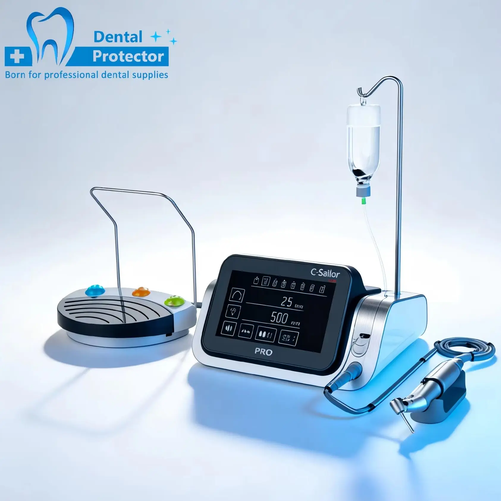 Dental Implant Motor COXO Portable Professional Surgical Brushless Motor with Touch Screen with 20:1 Contra Angle