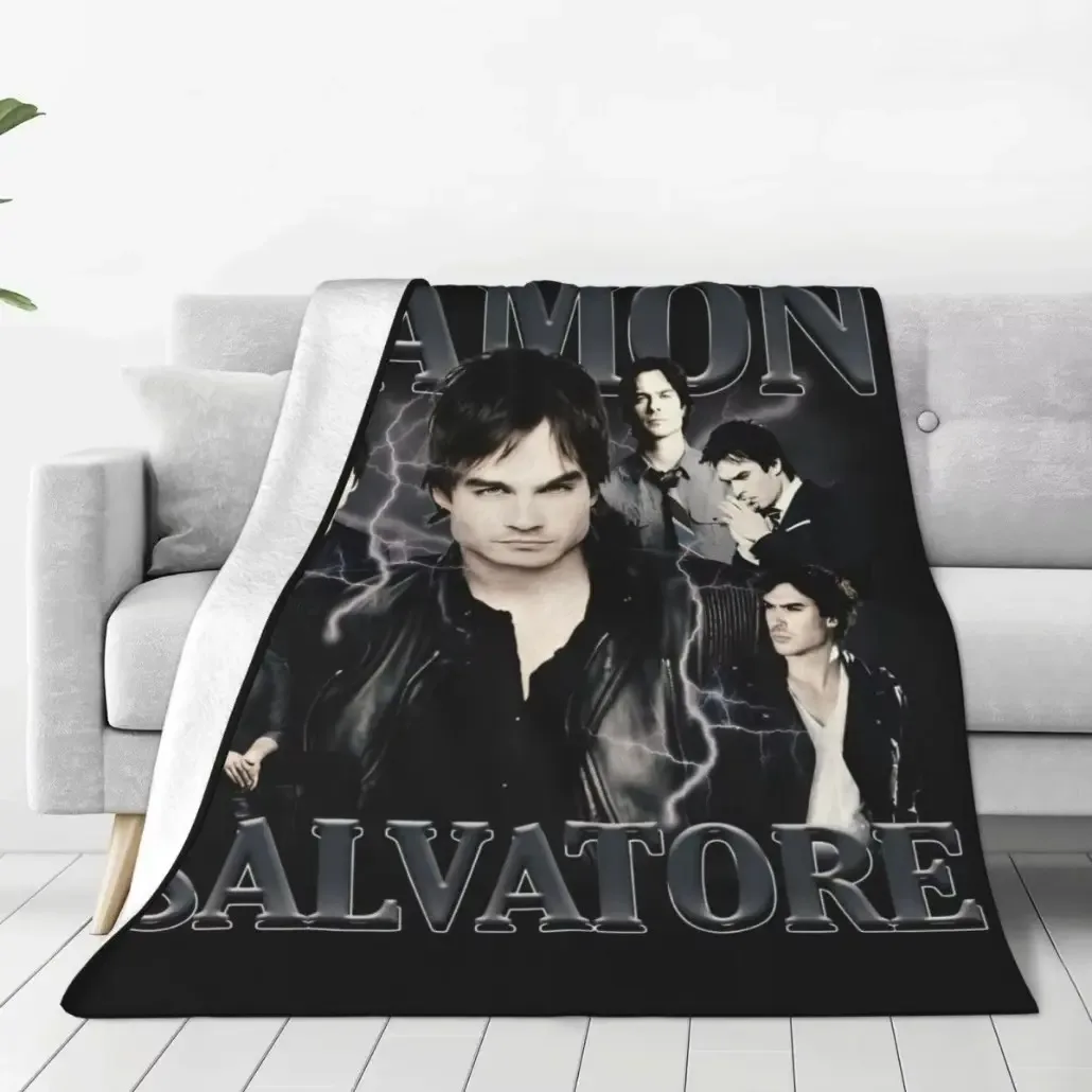 Customize The Vampire Diaries Damon Salvatore Blanket Applies to Super soft  decorative sofa/sofa/bedroom Suitable as a gift siz
