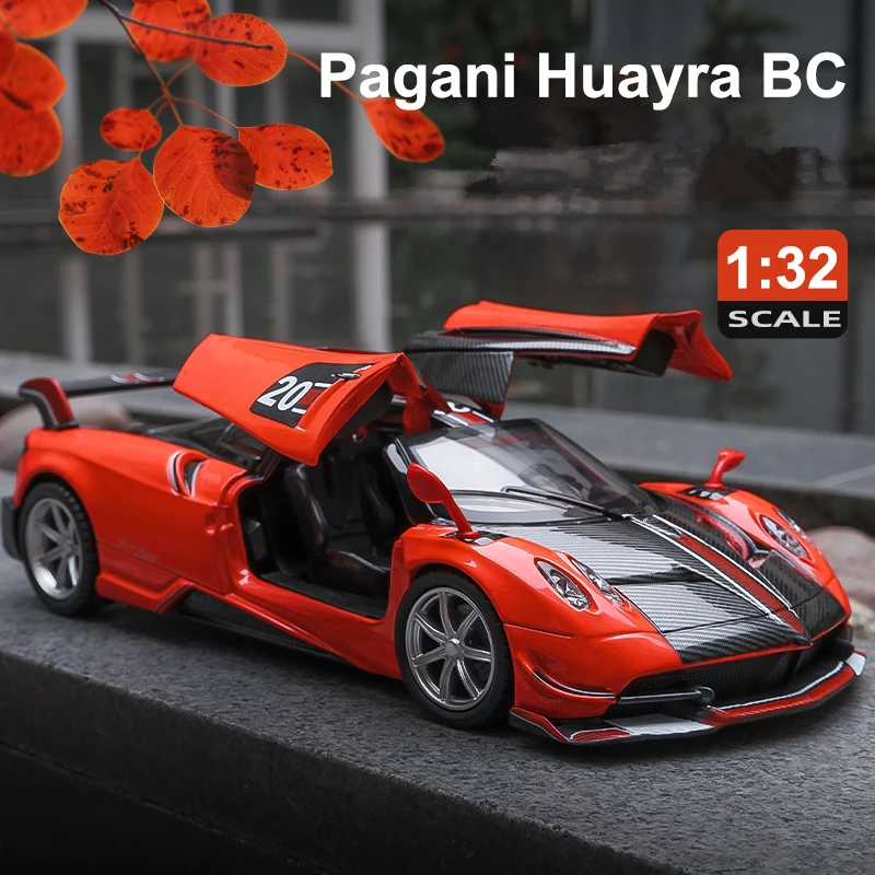 1:32 Pagani Huayra BC Alloy Car Model Diecast Metal Toy Sports Car Model Collection Sound and Light Simulation Children Toy Gift