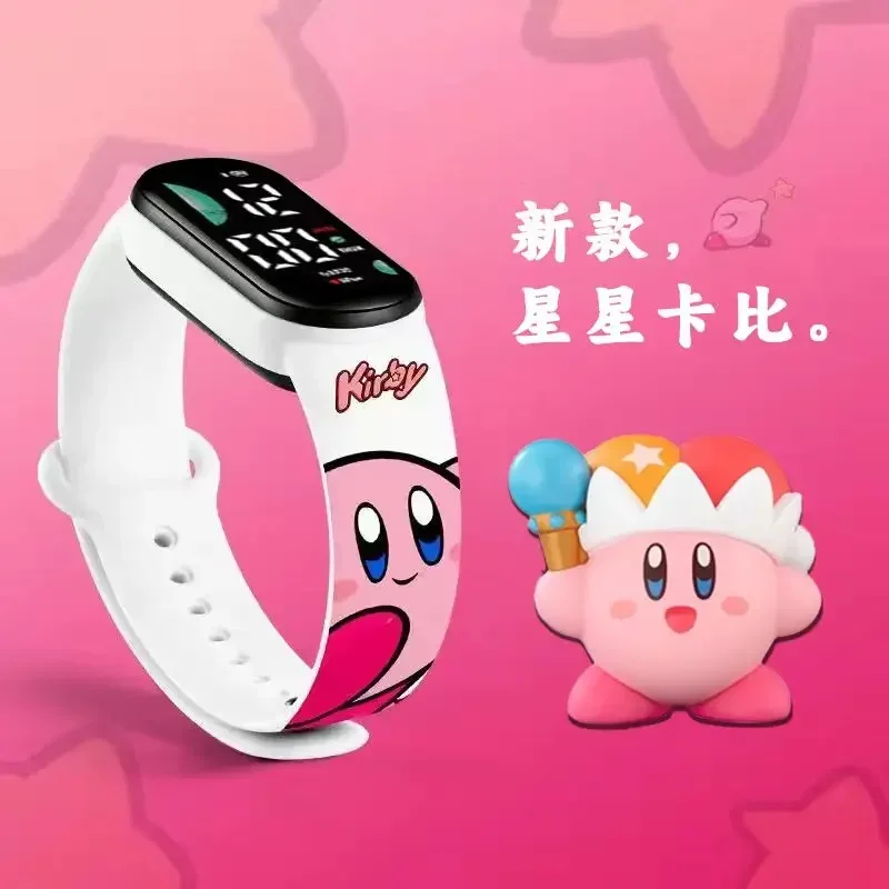 Kirby Digitaluhr Spielzeug weiß rosa süße Kawaii Cartoon Figur Paar Uhr elektronische LED Student