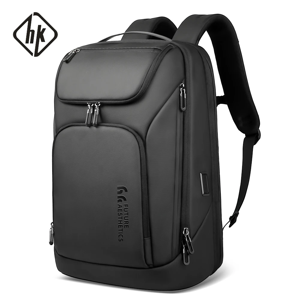 HK Spacious Travel Backpack For Men 17.3 inch Laptop Backpack Commuting Business Work Bag College School Bag with USB Charging