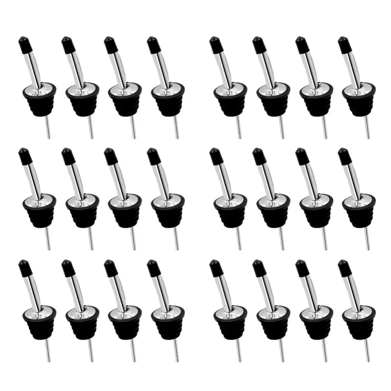 24 Packs Liquor Bottle Pourers for Alcohol Stainless Steal Liquor Bottle Dispensers Speed Pourers for Spirits Bottles